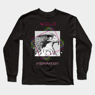 Falcon Bird Wild Nature Animal Illustration Art Drawing Long Sleeve T-Shirt